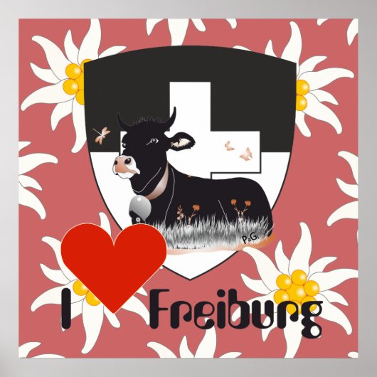 Freiburg Fribourg Schweiz Suisse Poster (Voorkant)