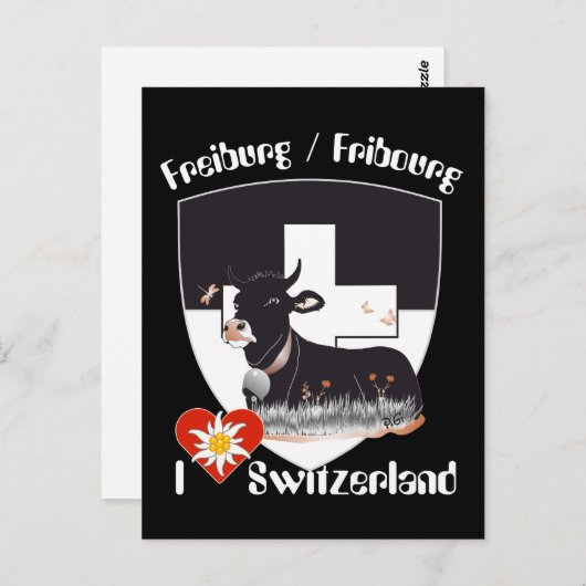 Freiburg / Fribourg Schweiz Suisse Postkarte Briefkaart (Voorkant / Achterkant)