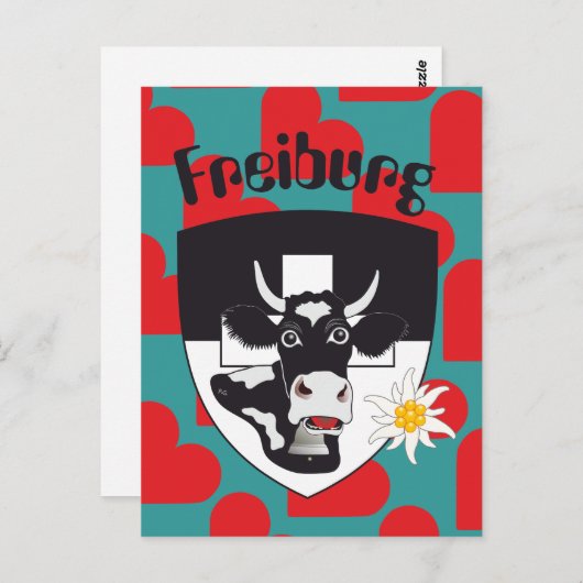 Freiburg / Fribourg Schweiz Suisse Postkarte Briefkaart (Voorkant / Achterkant)