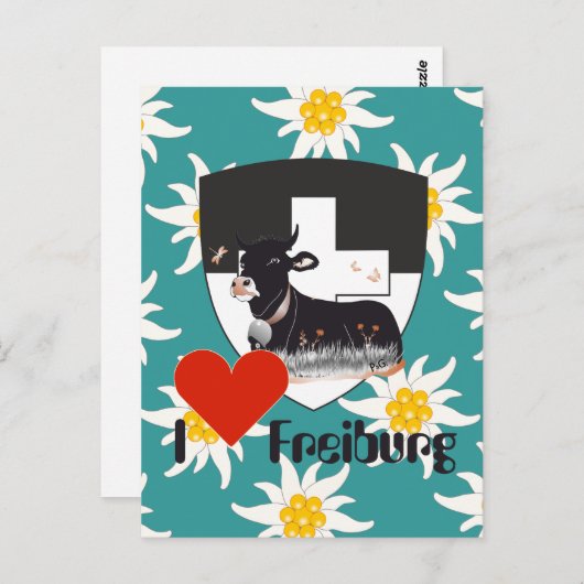 Freiburg / Fribourg Schweiz Suisse Postkarte Briefkaart (Voorkant / Achterkant)