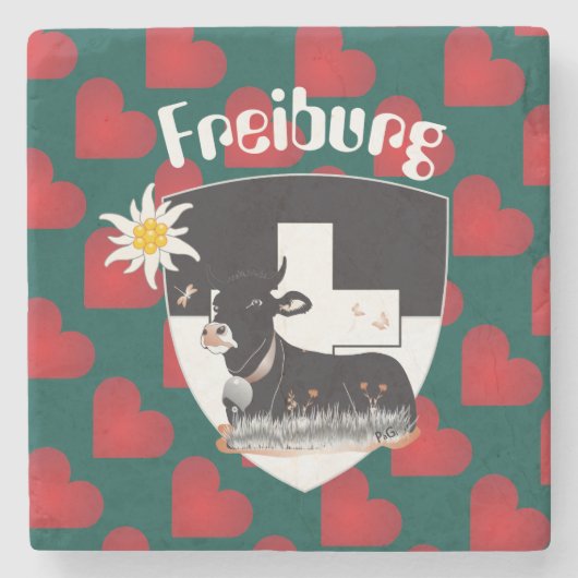 Freiburg - Fribourg - Schweiz - Suisse Untersetzer Stenen Onderzetter (Voorkant)