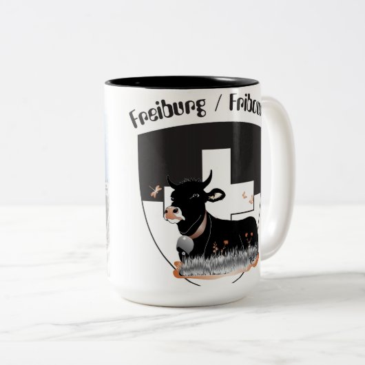 Freiburg / Fribourg Tasse Tweekleurige Koffiemok (Voorkant rechts)