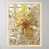  Freiburg im Breisgau Duitsland Map (1911) Poster (Voorkant)