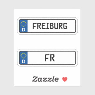 Freiburg kennzeichen, Duits Bord voor rijbewijzen Sticker