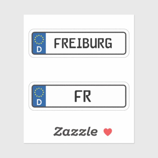 Freiburg kennzeichen, Duits Bord voor rijbewijzen Sticker (Vel)