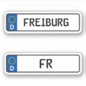 Freiburg kennzeichen, Duits Bord voor rijbewijzen Sticker (Voorkant)