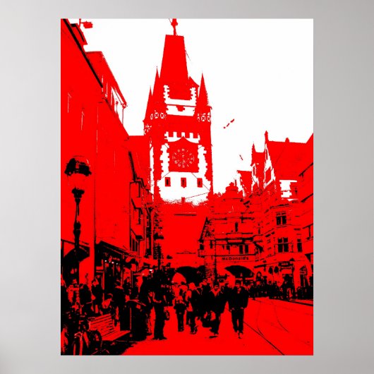 Freiburg Martinstor rot Poster (Voorkant)