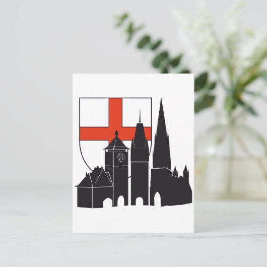 Freiburg Silhouette mit Wappen Briefkaart (Staand voorkant)