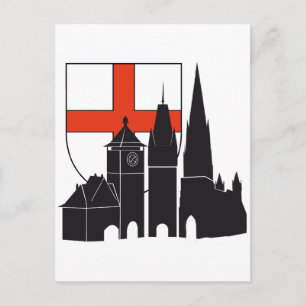 Freiburg Silhouette mit Wappen Briefkaart