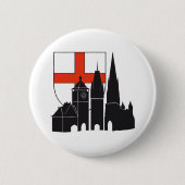 Freiburg Silhouette mit Wappen Ronde Button 5,7 Cm (Voorkant)