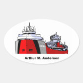 Freighter Arthur M. Anderson Ovale Sticker (Voorkant)