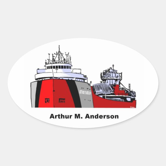 Freighter Arthur M. Anderson Ovale Sticker (Voorkant)