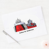Freighter Arthur M. Anderson Ovale Sticker (Envelop)