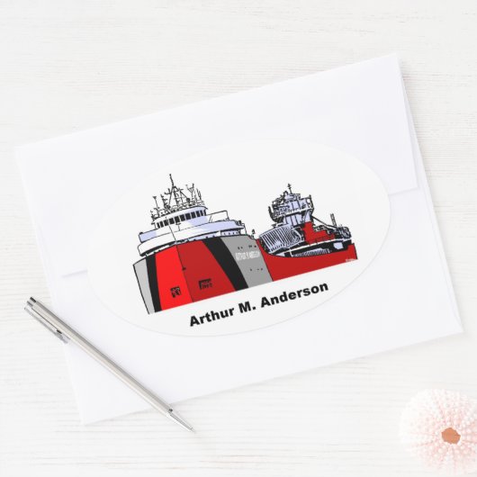 Freighter Arthur M. Anderson Ovale Sticker (Envelop)