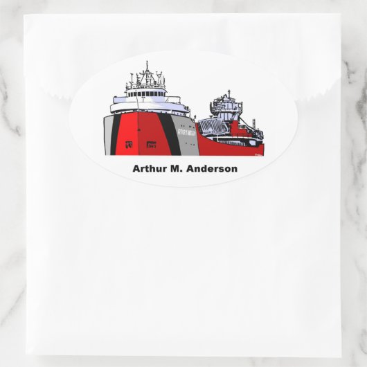 Freighter Arthur M. Anderson Ovale Sticker (Tas)