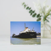 Freighter Canadian Century die de Soo verlaat Briefkaart (Staand voorkant)