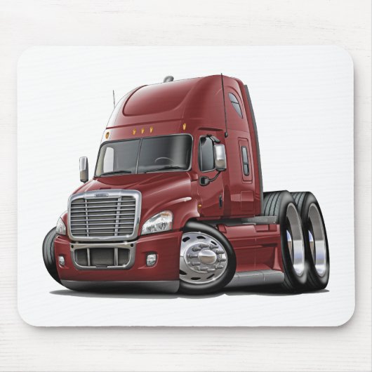 Freightliner Cascadia Maroon Truck Muismat (Voorkant)
