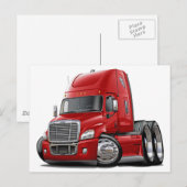 Freightliner Cascadia Red Truck Briefkaart (Voorkant / Achterkant)