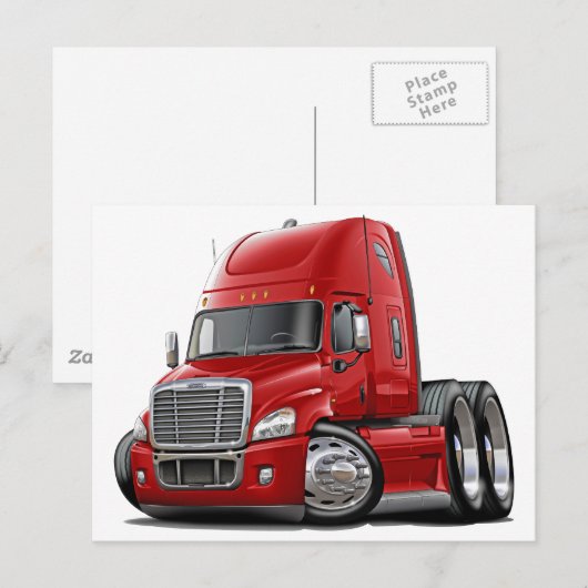 Freightliner Cascadia Red Truck Briefkaart (Voorkant / Achterkant)