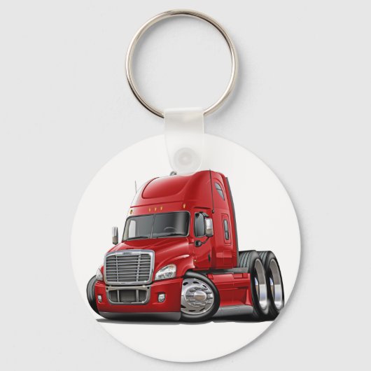 Freightliner Cascadia Red Truck Sleutelhanger (Voorkant)
