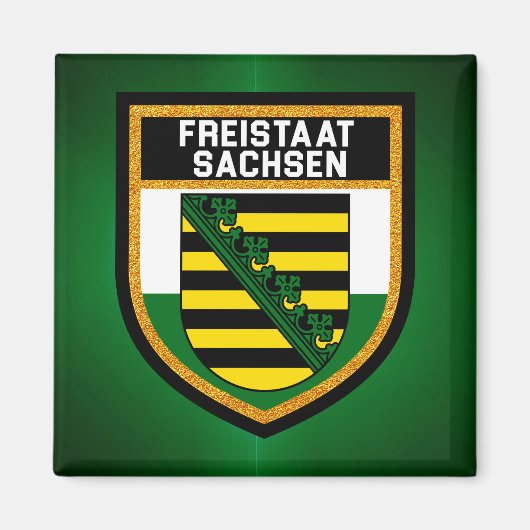 Freistaat Sachsen Flag Magneet (Voorkant)