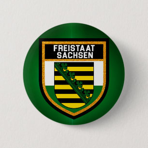 Freistaat Sachsen Flag Ronde Button 5,7 Cm
