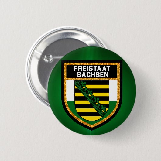 Freistaat Sachsen Flag Ronde Button 5,7 Cm (Voorkant /achterkant)