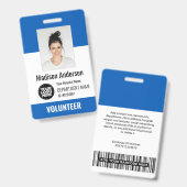 Freiwilligerspasjes met clip of koordje badge (Voor- en achterkant)