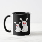  Freked White bunnies met rode ogen Mok (Links)