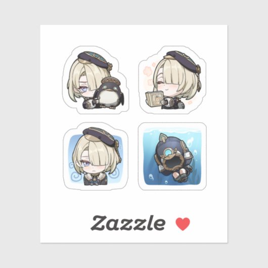 Freminet Genshin Impact 4 stickers extra (Vel)