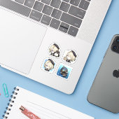 Freminet Genshin Impact 4 stickers extra (Laptop met iPhone)