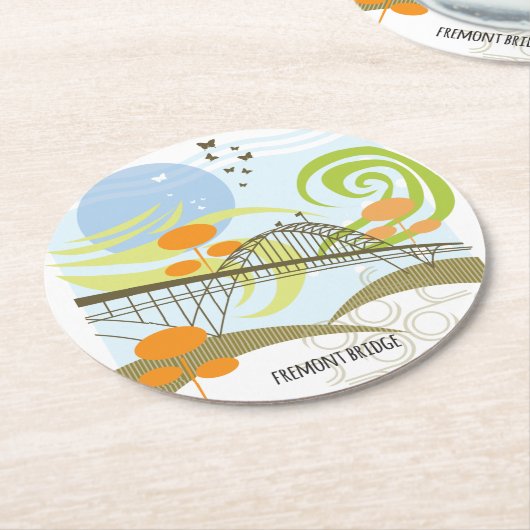 Fremont Bridge Portland Onderzetter (Gebogen)