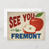 Fremont California Apple - Vintage Travel Briefkaart (Voorkant / Achterkant)