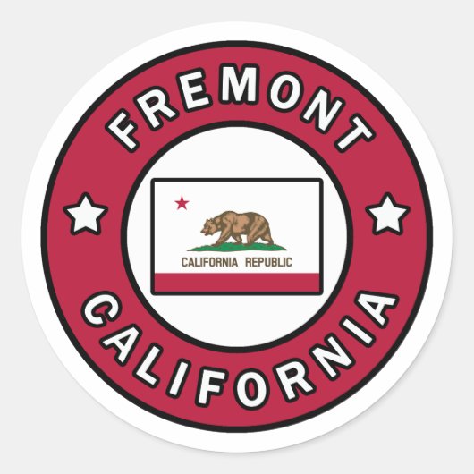Fremont California Ronde Sticker (Voorkant)