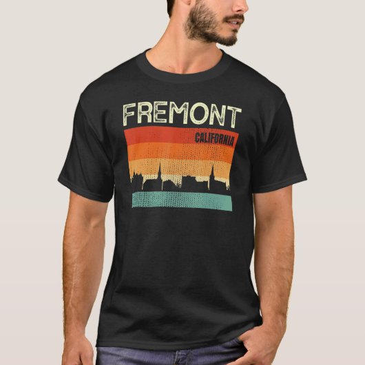 Fremont California Town Skyline T-shirt (Voorkant)