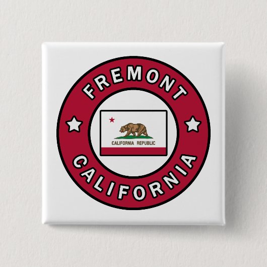 Fremont California Vierkante Button 5,1 Cm (Voorkant)