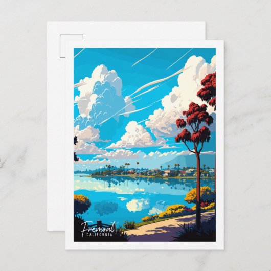 Fremont California vintage reisillustratie Briefkaart (Voorkant / Achterkant)