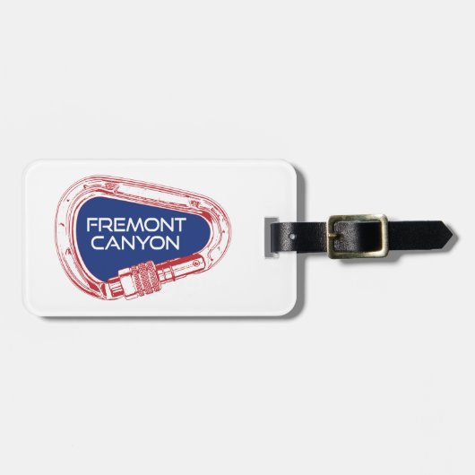 Fremont Canyon Wyoming Rock Climbing Karabiner Bagagelabel (Voorkant horizontaal)