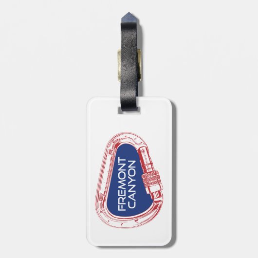 Fremont Canyon Wyoming Rock Climbing Karabiner Bagagelabel (Achterkant verticaal)