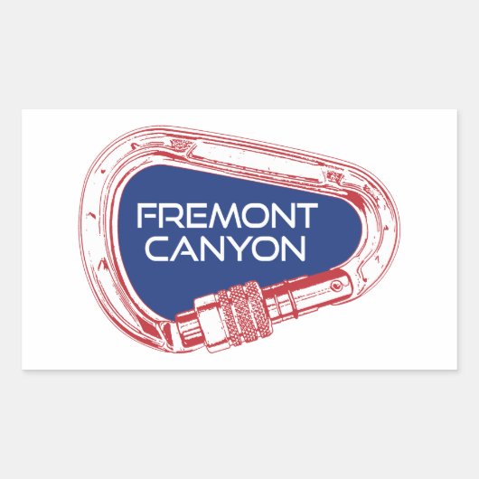 Fremont Canyon Wyoming Rock Climbing Karabiner Rechthoekige Sticker (Voorkant)