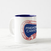 Fremont Canyon Wyoming Rock Climbing Karabiner Tweekleurige Koffiemok (Voorkant links)