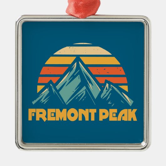 Fremont Peak Wyoming Retro Turquoise Metalen Ornament (Voorkant)