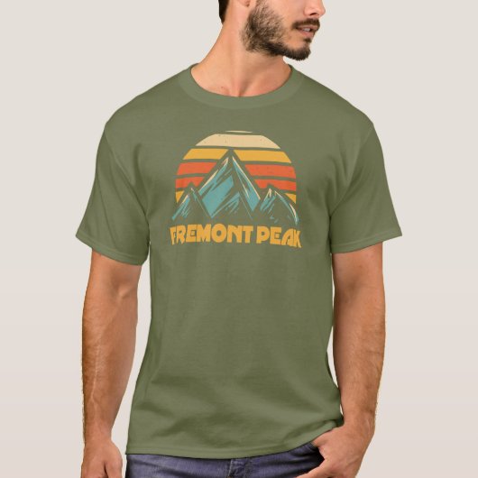 Fremont Peak Wyoming Retro Turquoise T-shirt (Voorkant)