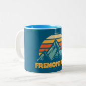 Fremont Peak Wyoming Retro Turquoise Tweekleurige Koffiemok (Voorkant links)