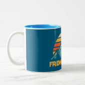 Fremont Peak Wyoming Retro Turquoise Tweekleurige Koffiemok (Links)