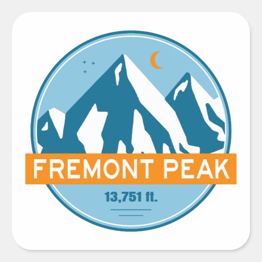 Fremont Peak Wyoming Stars Moon Vierkante Sticker (Voorkant)