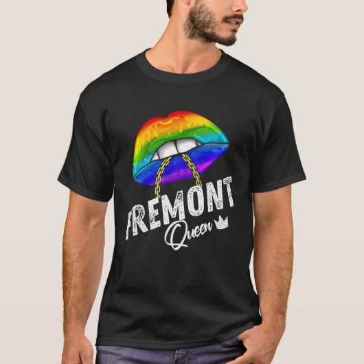 Fremont Queen LGBTQ Gay Pride Flag Lips Rainbow Me T-shirt (Voorkant)