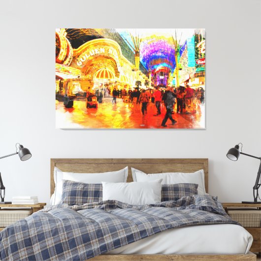 Fremont Street Experience Las Vegas Canvas Print (Insitu (Slaapkamer))