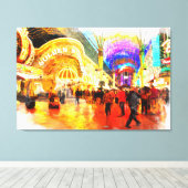 Fremont Street Experience Las Vegas Canvas Print (Insitu (Houten vloer))