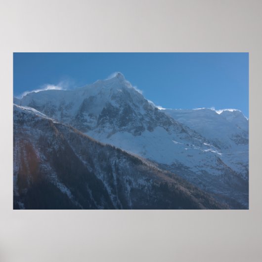 French alps mountain peaks covered with fresh snow poster (Voorkant)